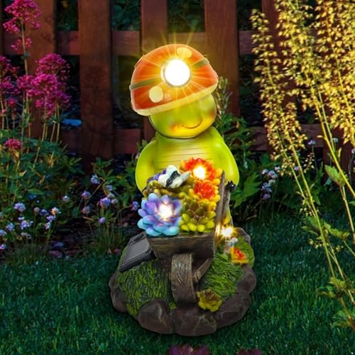 SunGlee Solar Light Turtle Outdoor Garden, Turtle Solar Light for Outdoors Yard Patio Decor 4 LED Sun Powered Outsides Turtles Decor Light Up Garden Statue Gardening Gift for Women Mother Decoration - Image 6