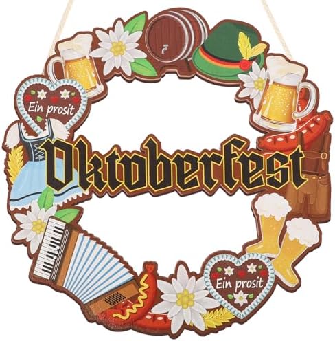 COCHIE Oktoberfest Decorations German Beer October Fest Welcome Sign Decor by COCHIE
