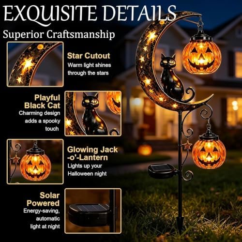 Halloween Decorations Outdoor-Solar Stake Lights Halloween Decor (Black-D) - Image 3
