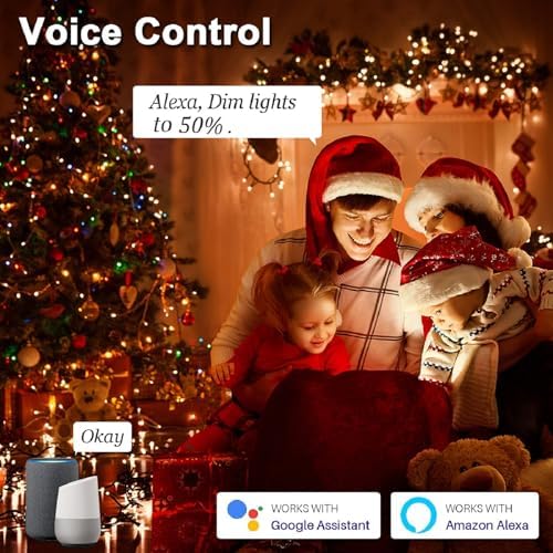 VIL Smart Christmas Tree Lights, 6.6Ft 16 Line 400 RGB LED Multicolor Changing, Voice App Controlled, Indoor Outdoor, Compatible with Alexa(2.4GHz) - Image 3