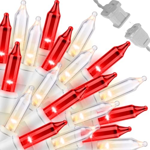 LAMPHOME 100 Count Red Clear Valentine Lights, Connectable 20ft Valentine Room Lights, Plug in Pink Christmas String Light Indoor Outdoor for Christmas Bedroom Valentines Party by ULL
