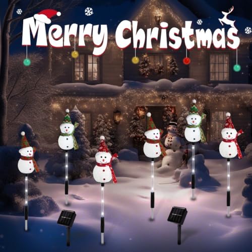 Solar Christmas Snowman Pathway Lights Outdoor Decoration, 3 Pack - Image 7