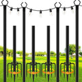 SINLEY 4 Pack String Light Poles,10 Ft Metal Poles with Fork for Outdoor String Lights,Outdoor Light Poles with Fork,Poles/Post/Stand for Outside,Patio,Deck (6 Pack 10FT String Light Pole) by Unknown