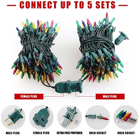 Hopolon Multicolor Easter Mini Lights, 2 Pack 100 Count 23FT Plug in - Image 4