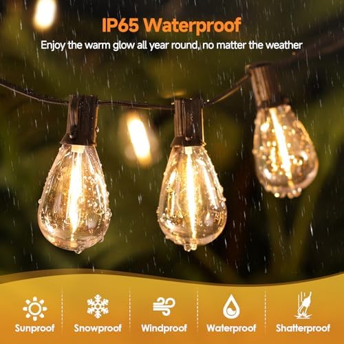 Larkvue 75FT LED Outdoor String Lights, Patio Light, 22+2 S11 Bulbs, Black - Image 3