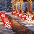 10-Piece Christmas Candy Yard Signs with Stakes Decorations – 10 Assorted Designs 14 Inches Large Peppermint and Lollipop Signs for Outdoor Garden and Lawn Holiday Party Favor by PhyLence