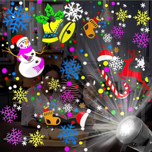 Christmas LED Projection Snowflake Light, 16 Patterns RGB - Image 2