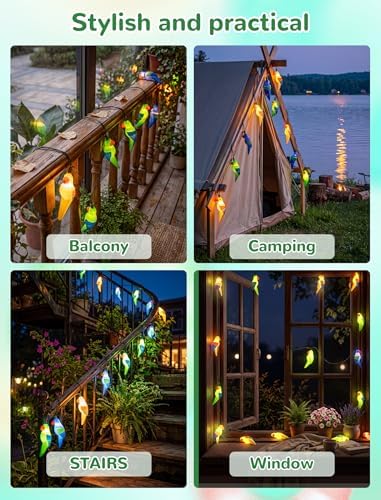 8.5FT Parrot String Lights, Plug in Parrot Fairy LED Lights with 10 Mini LED Bulbs, Outdoor Patio String Lights for Garden Home Party Decoration - Image 5
