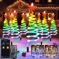 8 Pack Smart Control RGB Connectable Christmas Spiral Tree Pathway Lights by FREECUBE