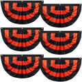 Newwiee 6 Pcs 4 x 2 ft ft Halloween Flag Bunting Half Fan Hanging Pleated Flag Banner with 3 Grommets for Halloween Indoor Outdoor House Holiday Yard Decorations Party Props, Black Orange by Newwiee