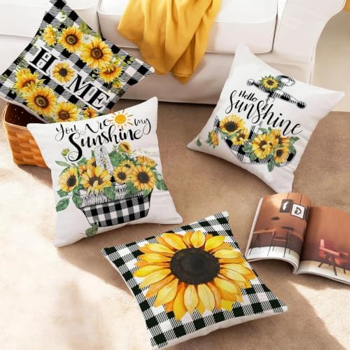 pinata Throw Pillow Covers 16x16, Sunflower Decor, Outdoor Pillow Covers - Image 3