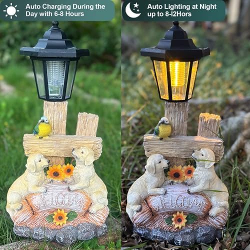 Solar Outdoor Dog Statue ,Garden Welcome Dog Decor, Gift for Women, Mom - Image 4