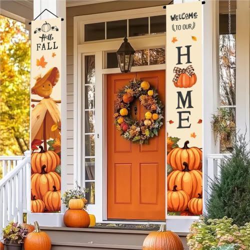 Fall Decor Banner,Scarecrow Pumpkin Thanksgiving Decorations Autumn Banner - Image 3