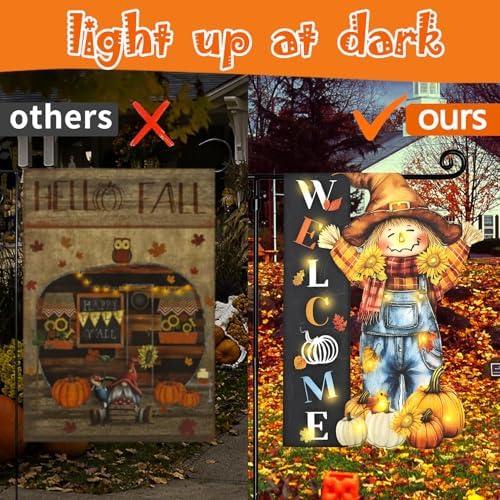 Thanksgiving Garden Flag, Scarecrow Fall Porch Decor, 28x40 In - Image 7
