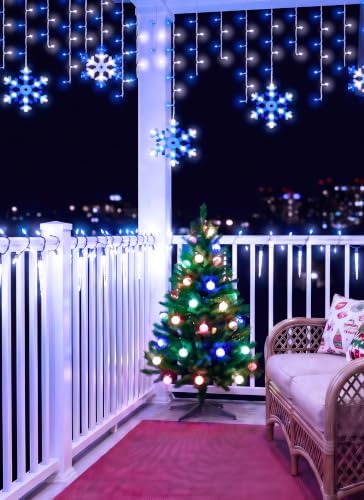 Minetom Icicle Lights Outdoor with Snowflake, 20FT 200 LED Icicle Light - Image 3
