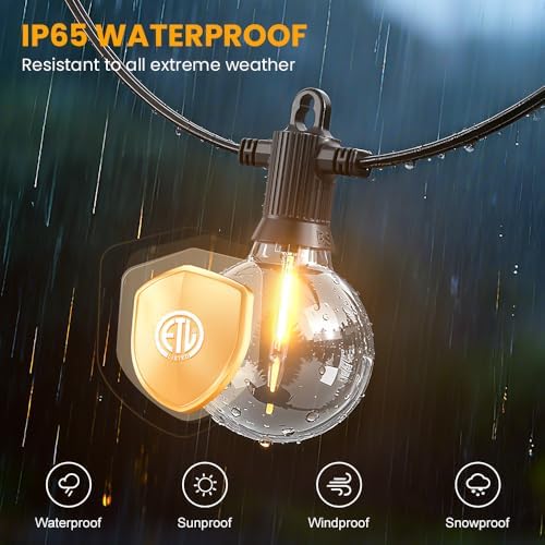 G40 LED Outdoor String Lights, 200FT Waterproof IP65 Hanging Patio Lights - Image 3