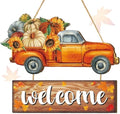 Fall Thanksgiving Door Sign, Wooden Harvest Decorations, Indoor Outdoor Farmhouse Porch Decor (2) by BWFY