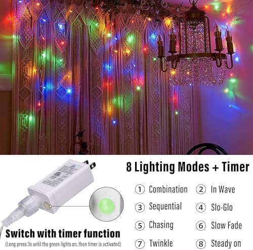 Lomotech Christmas Icicle Lights - 65Ft Christmas Lights,Multicolor - Image 3