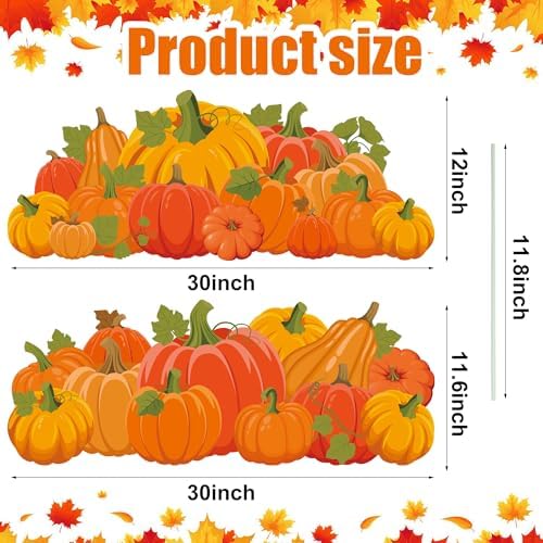Fall Yard Signs Decorations Thanksgiving Pumpkin Yard Stakes Outdoor Lawn Sign with Stakes for Autumn Pumpkin Patch Thanksgiving Harvest Lawn Patio Garden Decor, 30 Inch - Image 2