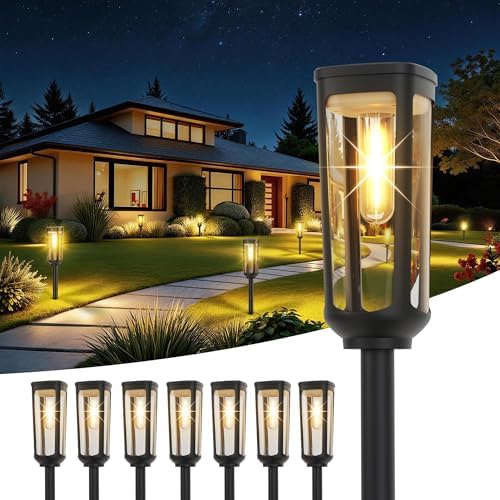 JEJOT Solar Pathway Lights Outdoor Waterproof, 8 Pack Solar Walkway Lights by JEJOT