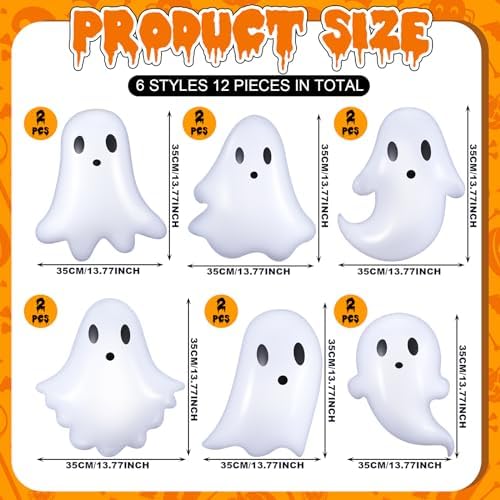 12 Pcs 13.78'' Inflatable Hanging Ghost Outdoor Decorations - Image 3