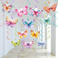 30 Pieces Butterfly Party Decorations - Watercolor Butterfly Hanging Swirls Spring Summer Theme Butterfly Decorations for Birthday Wedding Baby Shower Party Supplies by PartyGarden
