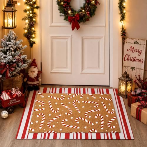 Tinideya 2 23.6 X 35.4 Inches Candy Cane Red White Brown by Tinideya