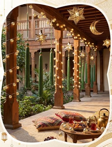 8.5Ft Moroccan Decorative String Lights, 10 LED Warm White Boho Globe Decor - Image 6