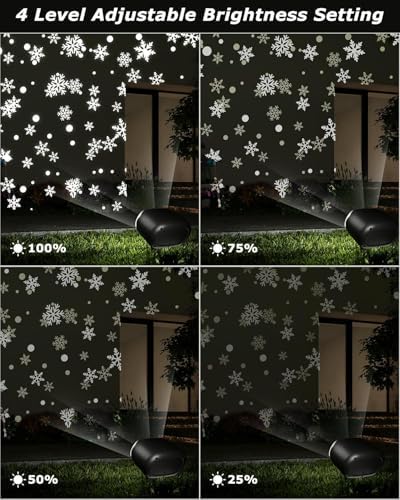 Snowflake Projector Lights with Remote, Timer, Dimmer, IP68 Waterproof, Christmas Projector Lights Outdoor, 270° Rotation for Christmas Decorations - Image 4