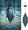Twinkya 2 Pack Hanging Solar Lights Outdoor Garden Decorative Solar Lantern Waterproof Metal Moroccan Outdoor Decorations for Patio Pathway Yard Porch Backyard Garden Decor (Black, 2 Pack) by twinkya