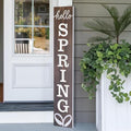 8"x48" Spring Welcome Sign for Front Porch, Hello Spring Porch Sign for Front Door Durable PVC Welcome Home Decorations for Outdoors p (Design 4) by BasicFundamentals