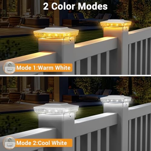 btfarm Solar Post Cap Lights, 2 Colors Modes, Fit 4x4 3.5x3.5 Wooden/Vinyl - Image 2