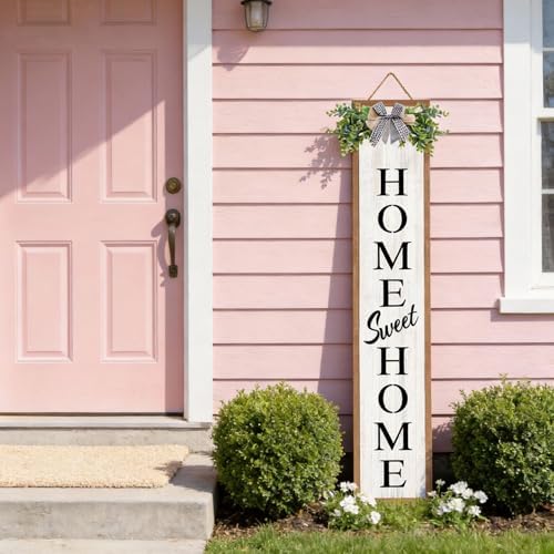 Welcome Sign for Front porch Standing 45"X9" Double-Sided Wood Frame Outdoor Tall Welcome Signs Vertical Decor for Farmhouse Rustic Home Modern Outside Front Door Wall Decorations - Image 4