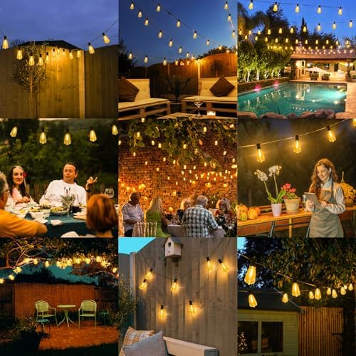 Brightever 50FT Outdoor String Lights 27 Bulbs, 2200K Amber Lights - Image 7