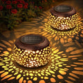 Solar Lanterns Outdoor Waterproof: 2 Pack Hollowed-Out Retro Metal Lantern Lights - Solar Lantern Decorative - Gifts for Women Mother's Day, Outside Garden Yard Patio & Indoor Tabletop Decor by BONLION