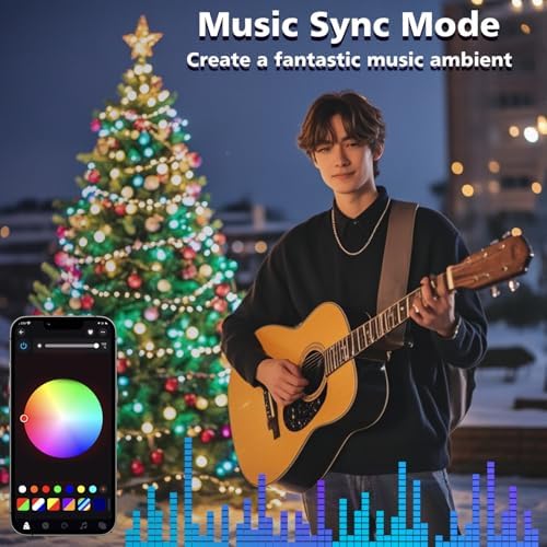VIL Smart Christmas Tree Lights, 6.6Ft 16 Line 400 RGB LED Multicolor Changing, Voice App Controlled, Indoor Outdoor, Compatible with Alexa(2.4GHz) - Image 4
