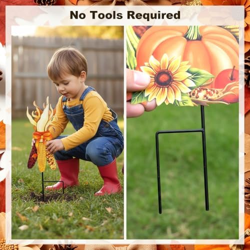 Thanksgiving Turkey Garden Stake, 3-in-1 Fall Pumpkin Yard Decor - Image 4