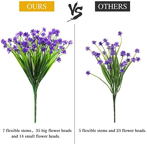 AmyHomie 20 PCS Artificial Flowers for Outdoors, UV Resistant Fake Plants - Image 3