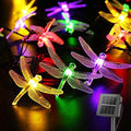 Dragonfly Solar String Lights Outdoor 25.6FT 30 LED Waterproof Solar Powered Fairy Lights, 8 Modes Decorative Lights for Patio Garden Yard Fence Wedding Christmas Party, Multicolor by Brightown