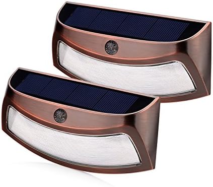 Solar Step Lights Outdoor, Motion Sensor Lights, Copper Outdoor Step Lights by XTF2015