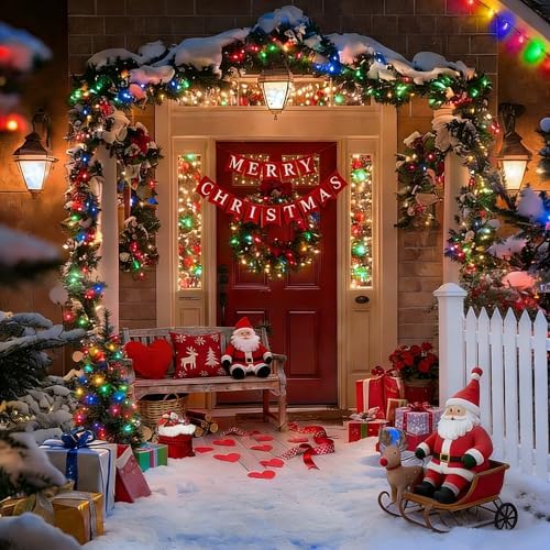 LAMPHOME Multicolor Christmas String Lights,Multi-Colored Mini Lights,100LED 21.6Ft Fairy Tree Lights Plug in for Indoor Outdoor Xmas Decorations Patio Holiday Theme Party Yard House,Green Wire - Image 3