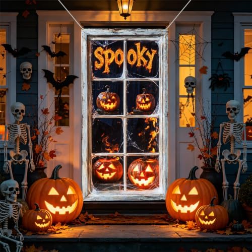 Halloween Door Cover, Fabric Front Door Porch Sign for Halloween Party - Image 4