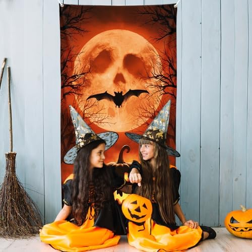 Halloween Door Cover, Horror Halloween Door Decorations for Front Door - Image 4