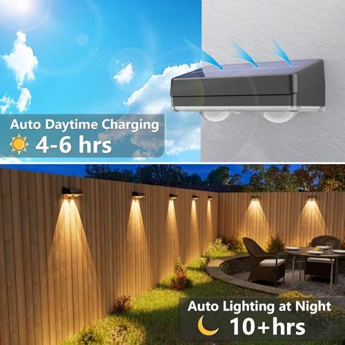 VOLISUN Solar Fence Lights Outdoor 8 Pack, 50Lumen RGB Color Changing - Image 4