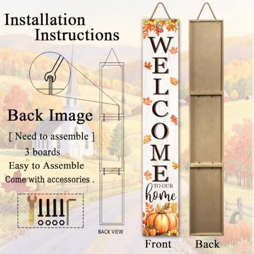 Fall Welcome To Our Home Porch Sign 47" - Image 4