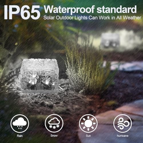 MLKNK Solar Brick Lights-Outdoor Solar Lights for Yard 3 Pack Garden Decor - Image 2