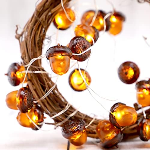 MIYA LIFE 3D Acorn Lights 10FT 30LEDs Fall String Lights with Acorn Ornaments Orange Fairy Lights Battery Operated for Cute Fall Decor Fall Favorites Home Decor - Image 2