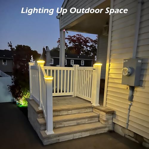 Solar Post Cap Lights 12pack,Warm & Cool Light,for 4x4 5x5 6x6 Posts White - Image 6