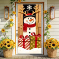 Door Covers Decorative 4th of July Patriotic Door Cover, American Flag Stars Stripes Independence Day Front Door Decoration for Home Party Outdoor (Door Snowman Art, 70.87"l X 35.43"w) by seewan