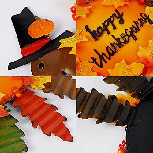 Juegoal Set of 2 Turkey Garden Stakes Thanksgiving Decor, 36 Inch Metal Fall Turkeys Yard Stakes, Give Thanks & Happy Thanksgiving Yard Signs Ornaments for Outdoor Lawn Pathway Patio - Image 4